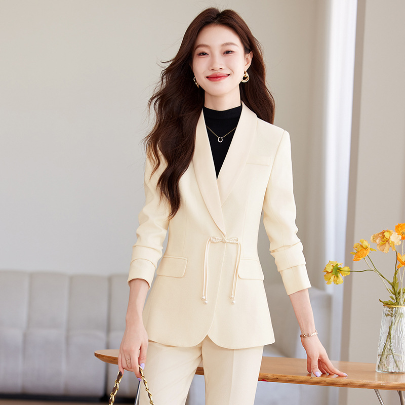 Autumn New Style National Style Fashionable Elegant Women's Long-sleeved Business Wear Women's Suit Slim-fit Workplace Work Clothes Women