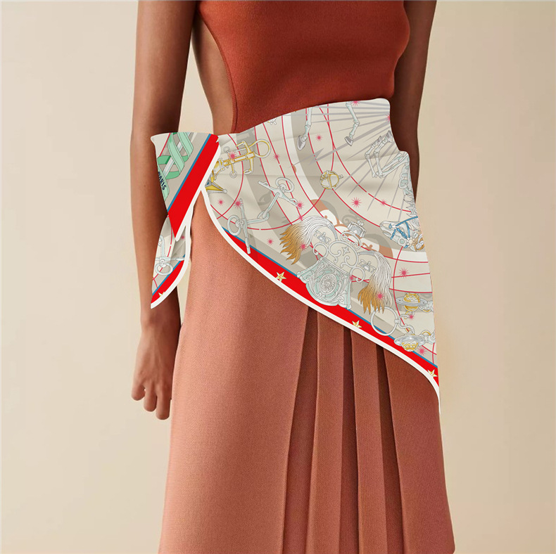 Regali di seta in twill quadrato di seta, fasce per capelli, decorazioni professionali, nastri, dolce stile principessa, cielo stellato piccolo_voghion.com