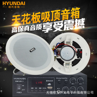 HYUNDAI/现代吸顶喇叭功放广播音响超市背景音乐系统蓝牙分区喇叭