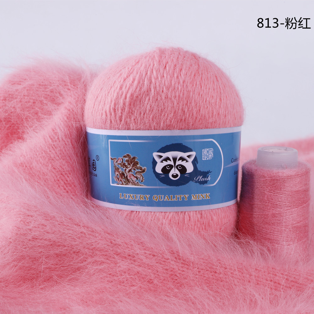 Venta Directa de fábrica medio grueso tejido a mano de lana de visón de lana Bola de lana tejida al por mayor de bricolaje bola de lana gran cantidad de descuento