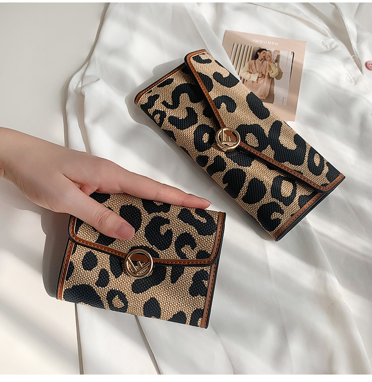 Leopard Print Retro Brieftasche Weibliche Kurze Neue Gedruckte Geldbörse Multi-karten-kartentasche Großhandel display picture 17