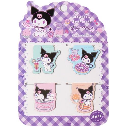 Sanrio Cute Magnetic Bookmark Cinnamon Dog Kuromi Student Practical Girly Heart Cartoon Exquisite Book Holder