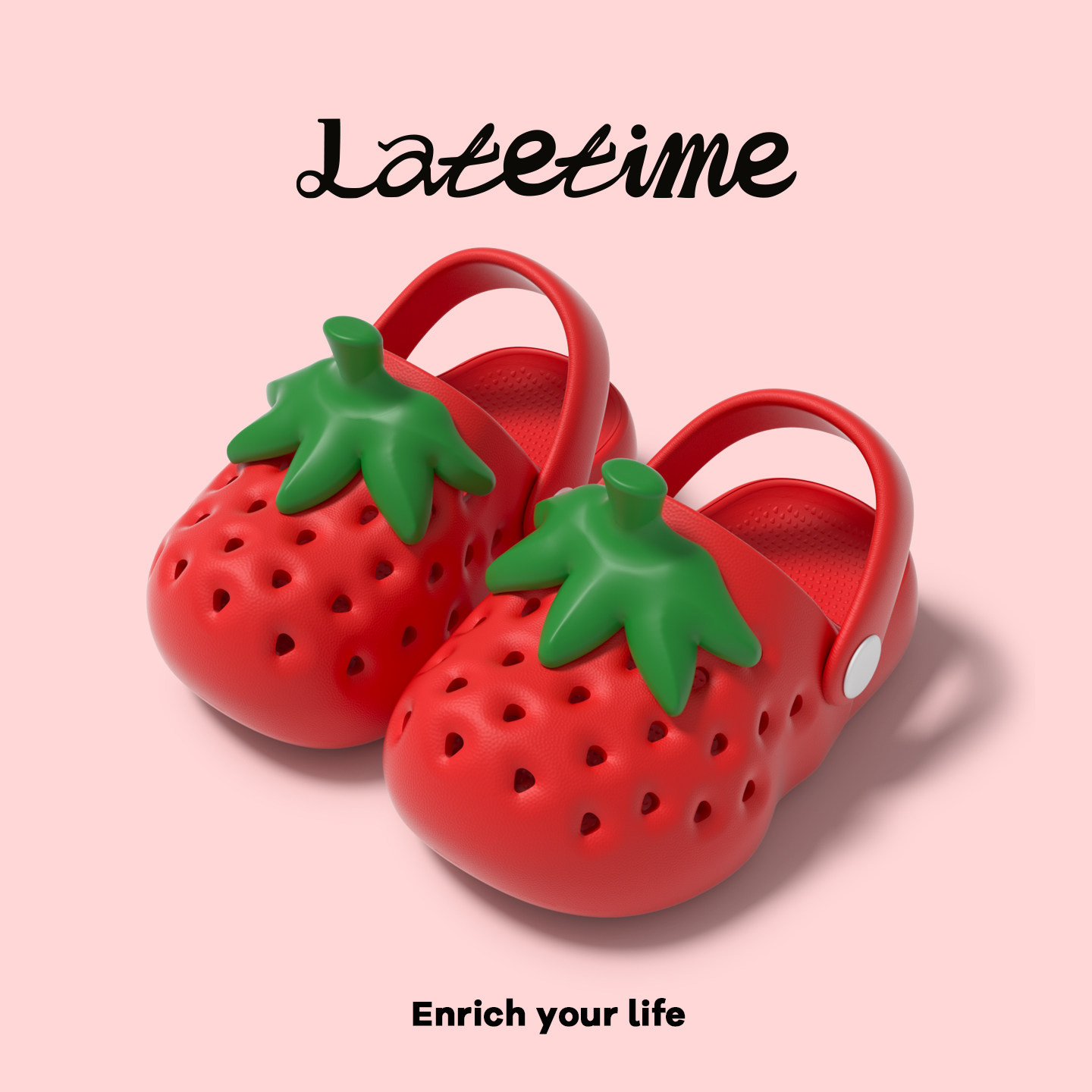Latetime Cute Strawberry Hole Shoes Kidsren's Slippers for Boys and Girls Summer Outdoor Wear 2026 New Baby Slippers