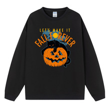 FALL FOREVER欧美时尚套头卫衣落肩圆领女士长袖上衣外贸大码女装