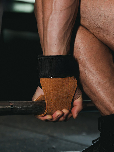 PROSUPPS Fitness Hard Pulling Assistance Belt Men and Women's Leather Head Strength Training Fitness Protective Equipment Hand Protection Wrist Protection 