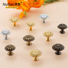 努勝法式黃銅單孔拉手衣櫃純銅門把手歐美輕奢田園家具抽屜全銅