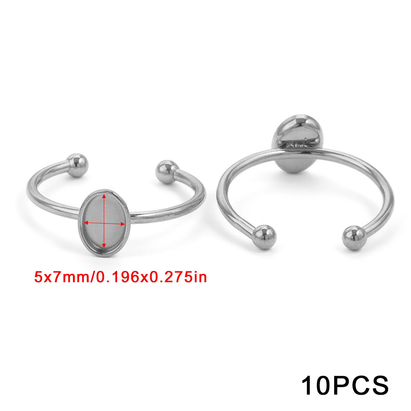 Acero inoxidable color-preservación pulido anillo titular DIY anillo plano anillo superficie horno oro incrustaciones perla apertura anillo titular Accesorios