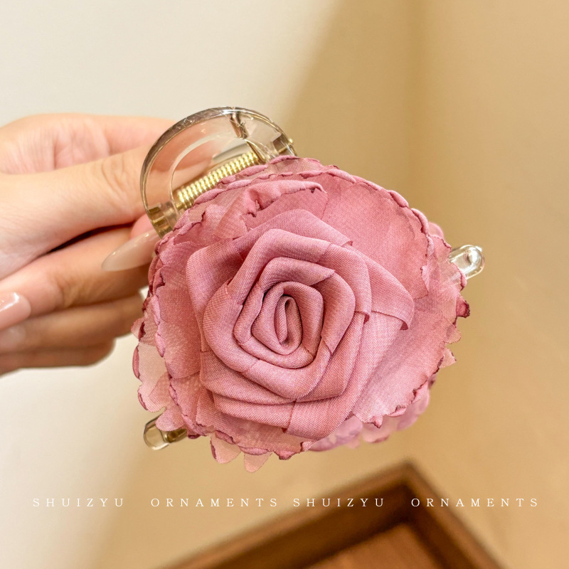 Gran volumen de cabello, horquilla larga, sentido avanzado femenino 2025 nuevo clip de agarre completo, clip de tiburón, tocado, horquilla