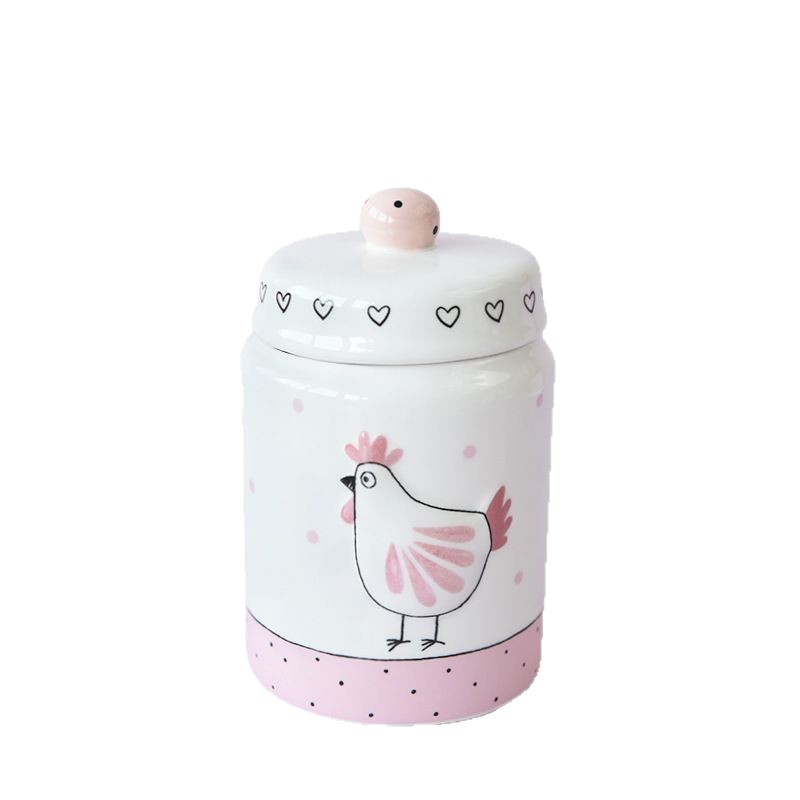 Dorado rosa en relieve pollo lindo contenedor de sellado de galletas de té gran y pequeño regalos de vacaciones