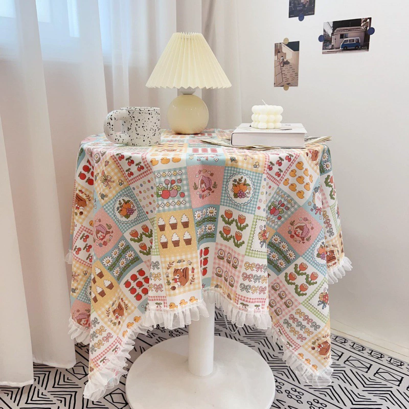 Кромка кружева ветер скатерть девушка сердце мультфильм цветочный круглый стол квадратный стол