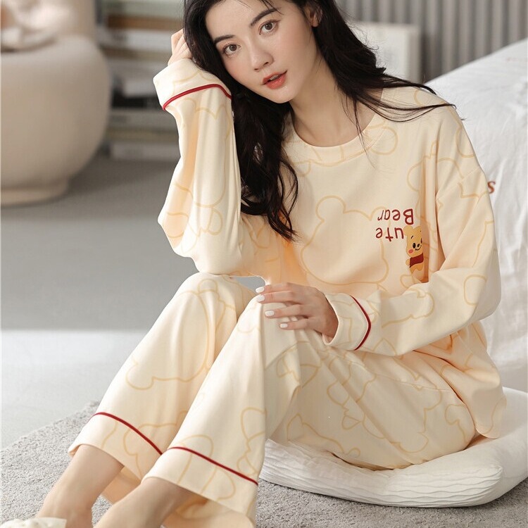 Urban Bear Women's Pajamas, New Long-Sleeve Spring and Autumn Style, Suitable for Outdoor Wear, Autumn Plush Homewear Set for Summer Urban Bear Women's Pajamas, New Long-Sleeve Spring and Autumn Style, Suitable for Outdoor Wear, Autumn Plush Homewear Set for Summer