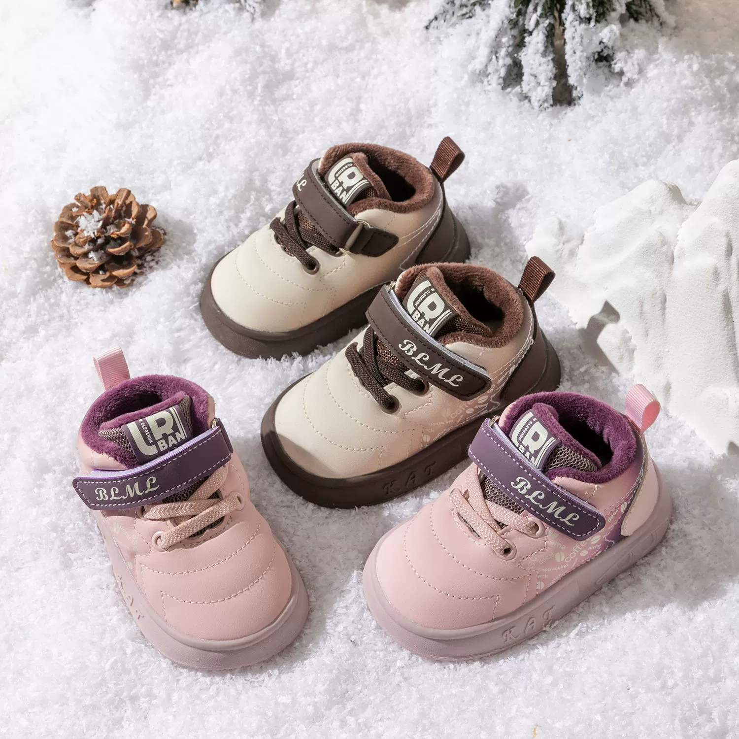 2024 зимний новый стиль детская спортивная обувь детская обувь вторая хлопковая ступенчатая обувь женская мягкая подошва повседневная бархатная обувь мужская