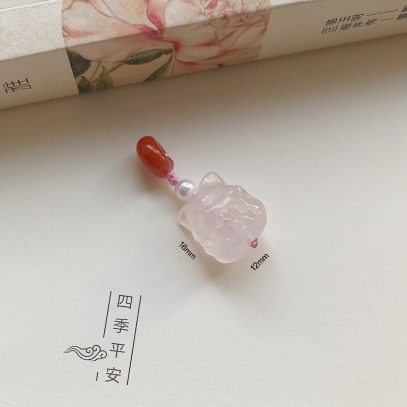 天然南紅隔珠ペンダントと田玉小提溜ブレスレットアクセサリー手串ペンダントネックレスdiy手作りコーディネート|undefined