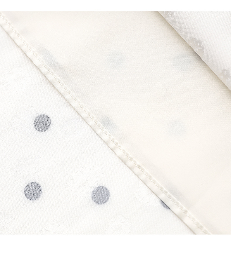 Váy maxi tay phồng chấm bi phong cách Pháp, chất liệu jacquard satin ren rủ — Màu mơ chi tiết 17