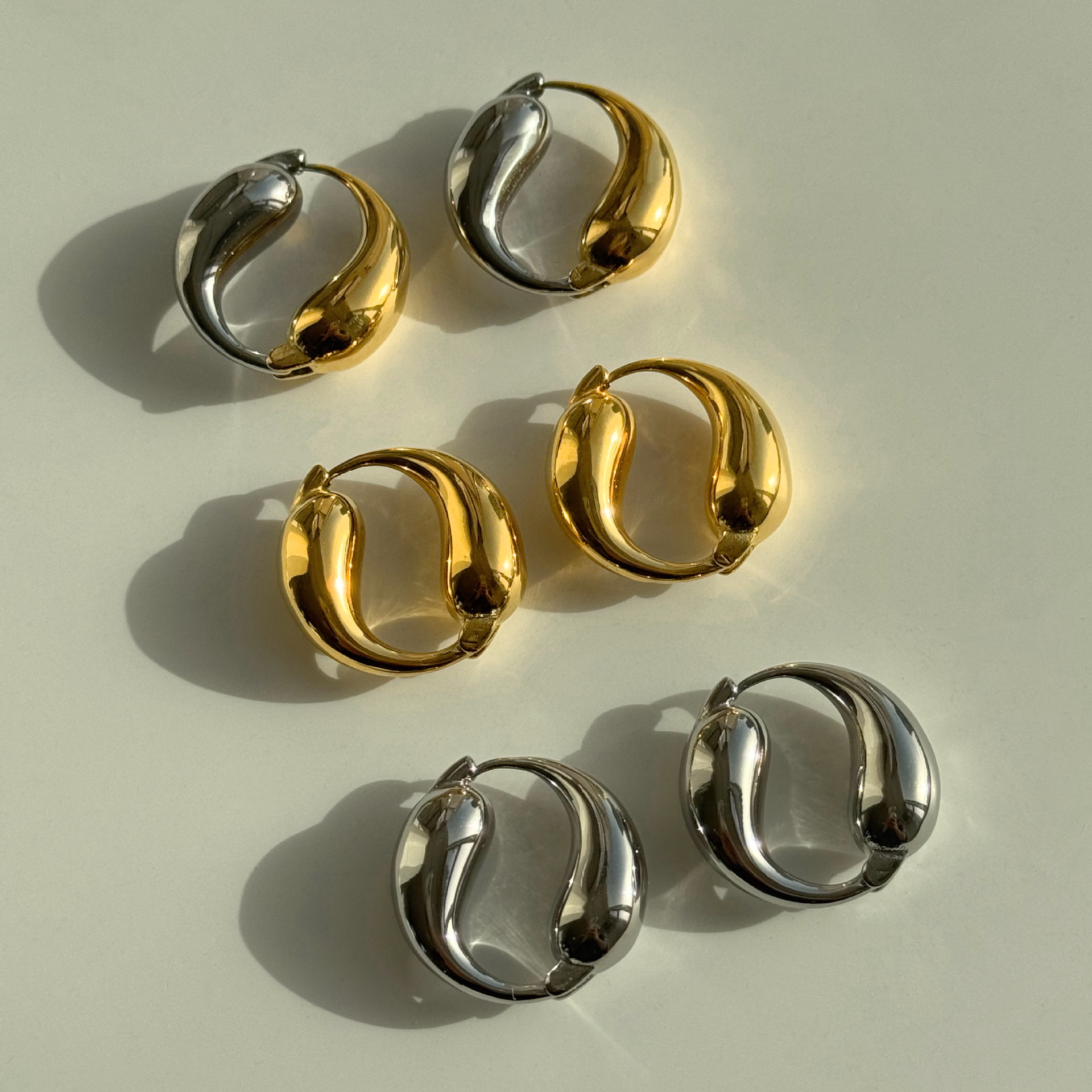 Plating Design 1 Pair Retro Geometric Plating Titanium Steel Earrings