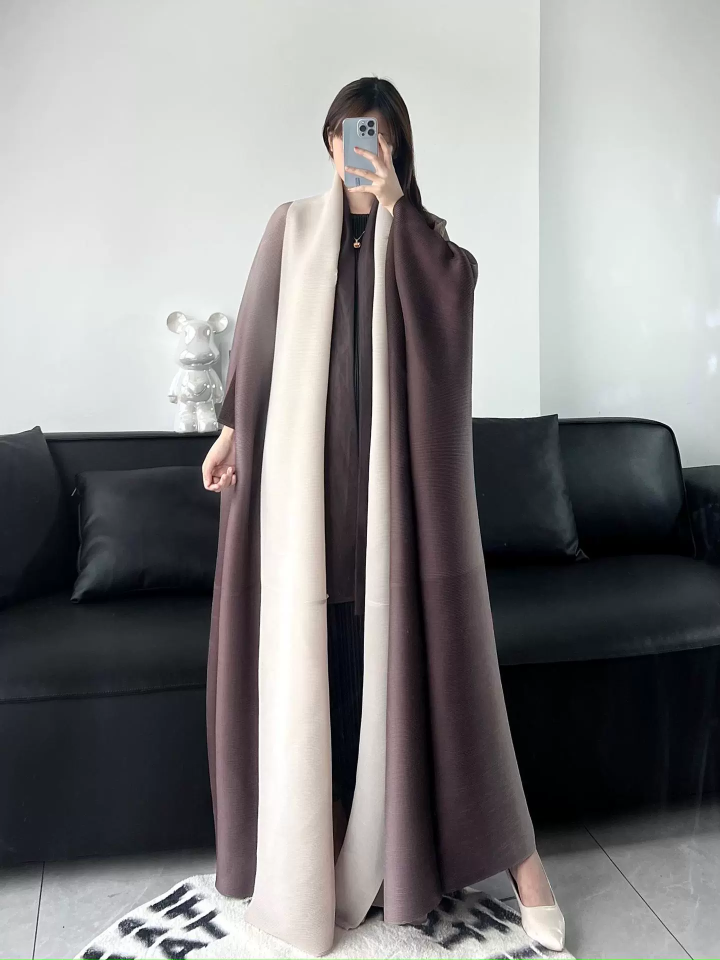Абая (Дубай) Miyake пальцевая кардиган-куртка — женская длинная складчатая абая, размеры до 152 см