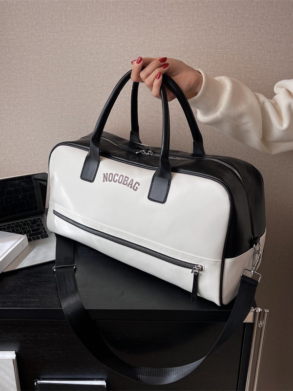 Bolso de viaje con letras modernas y texturizadas, nuevo bolso de mano de gran capacidad, bolso de hombro, bolso de gimnasio, bolso deportivo.