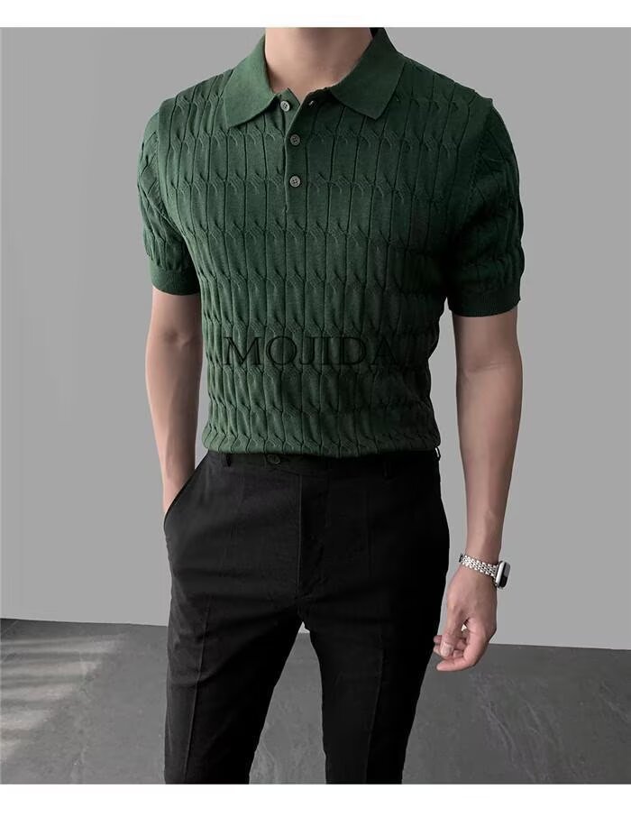 Men's Short Sleeve Polo Shirt Breathable Slim Fit Casual Summer Top_voghion.com