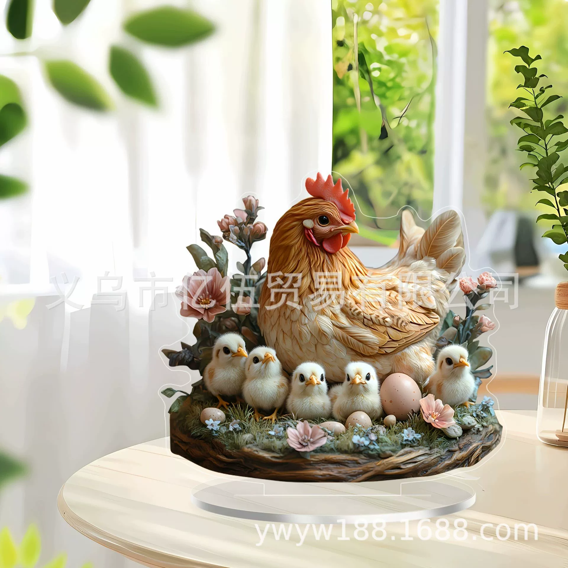 Кросс-бордер Мама день благодарности Курочка охрана курица 2D акриловая плоская домашняя декорация животные украшения ремесла