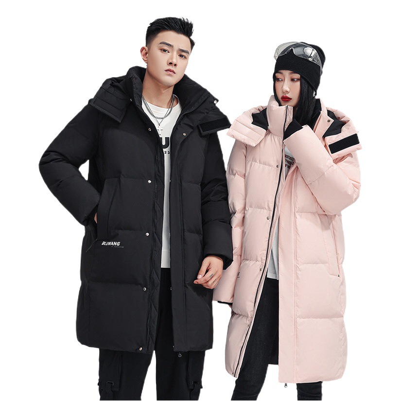 Invierno nueva pareja estándar nacional abajo chaqueta de los hombres de longitud media de los hombres y mujeres mismo estilo 90 pato abajo abrigo cálido abrigo de invierno de los hombres