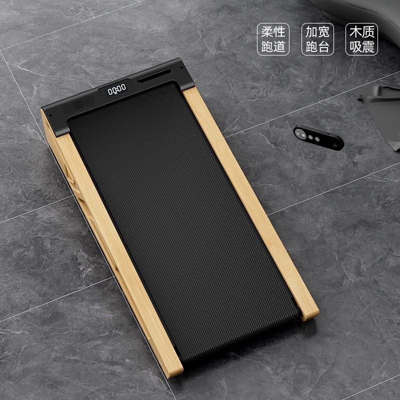Nueva cinta de correr de pendiente de madera maciza para el hogar del fabricante, máquina de caminar eléctrica para bajar de peso, mini equipo de fitness totalmente plegable