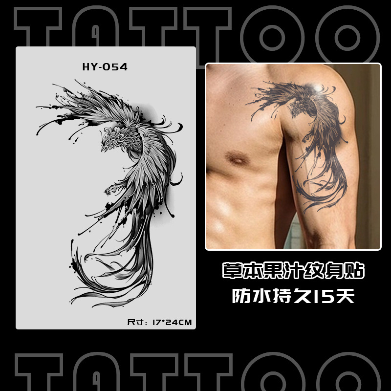 ジュースの草本の日本式の古い伝統の刺青のシールの防水の男性の持続的な腕の個性の高級感の花の腕の大きい図案