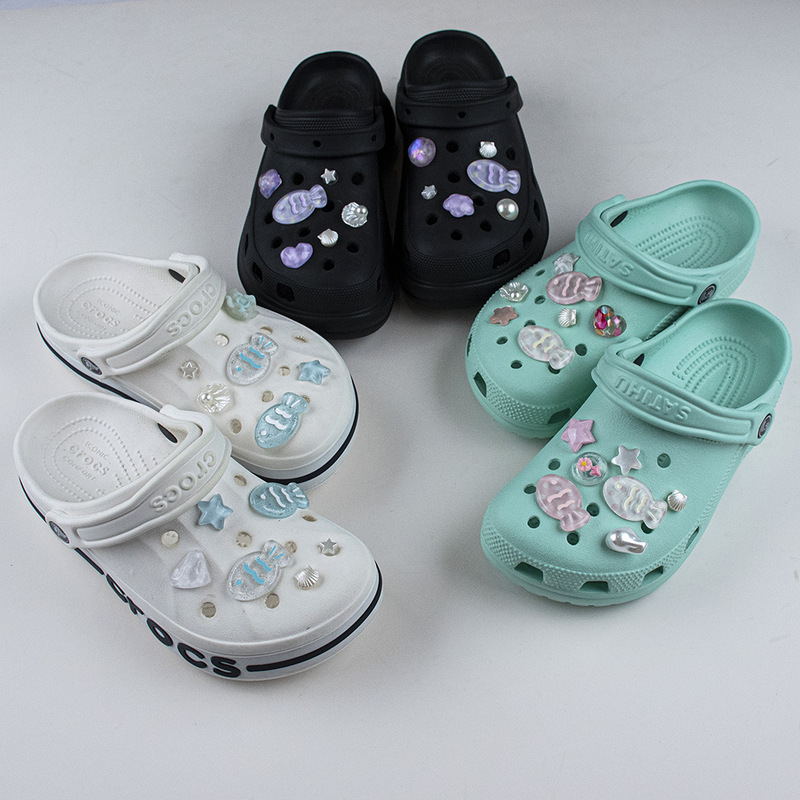 platinum new style hole shoes shoes flower translucent swimming fish diy ocean series suit detachable shoe buckle