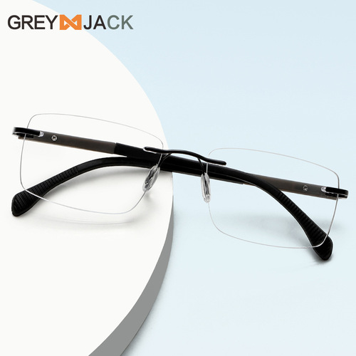 新款男士无框眼镜架商务眼镜框眼睛架近视眼镜框平光镜批发