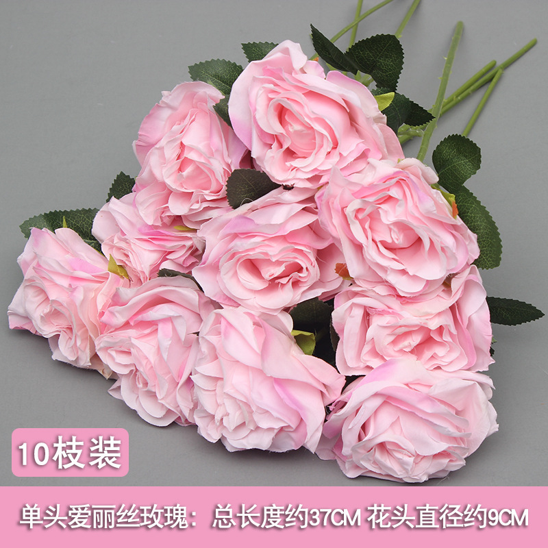 10 flores rosadas bodas flores de seda decoración floral flores falsas hortenida Wenxin Road Artes florales otros