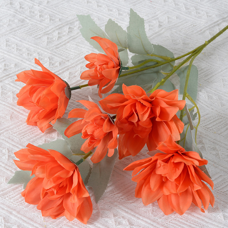 Flores Artificiales, Peonía de 6 Cabezas, Flores Falsas para Decoración de Bodas y Hogar, Arreglos Florales de Seda, Fabricante de Flores, Ramo de Imitación al por Mayor