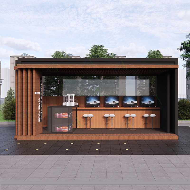 Quiosco de contenedores, casa móvil, área escénica al aire libre, calle comercial, celebridades de Internet, tienda móvil creativa, taquilla