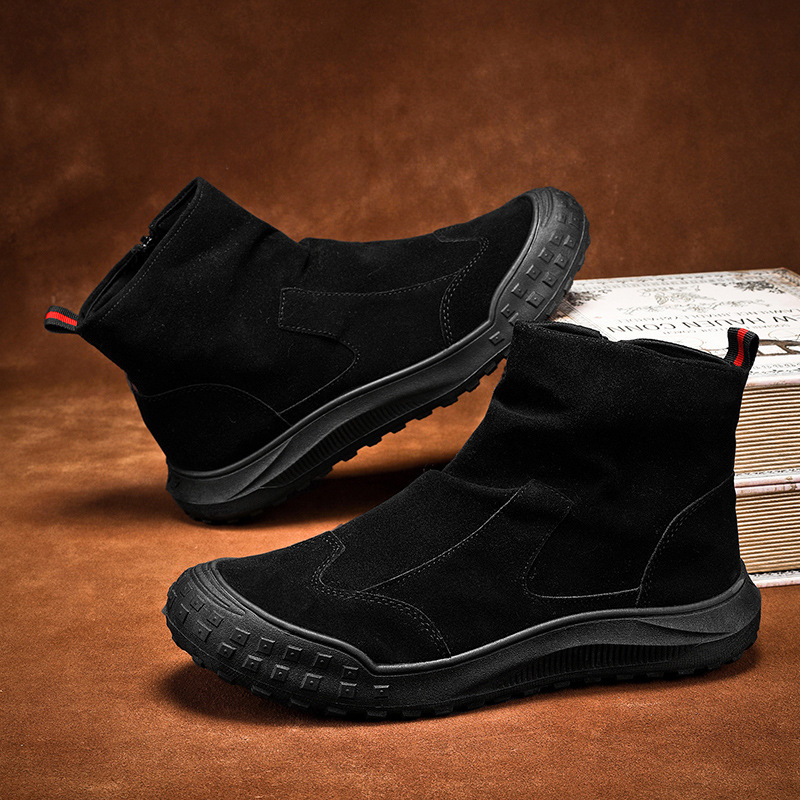 2025 Autumn New Casual Daily Versatile Warm Ankle Boots Hiking Running Lightweight Men's Shoes_voghion.com