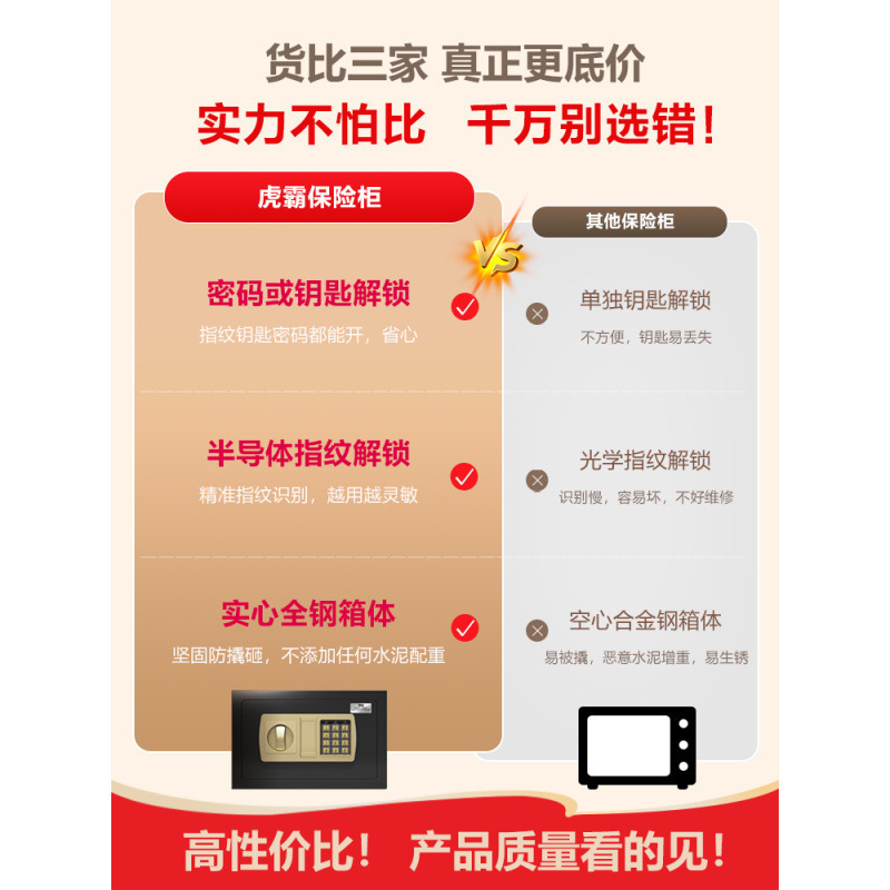 Huba セーフホーム小型 20/25/45/60 センチメートル指紋パスワードセーフオフィス WIFI 盗難防止ベッド|undefined