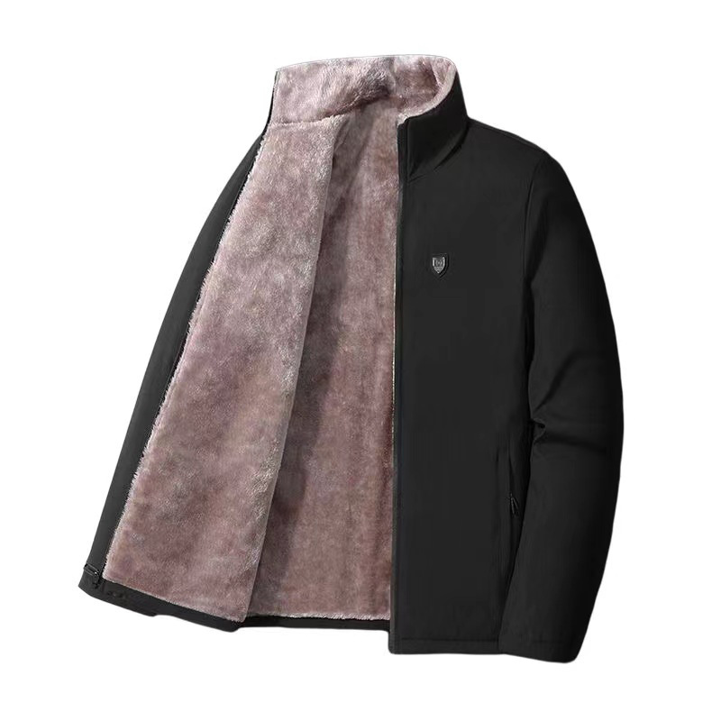 Men's Clothing plus velvet thickened Jinjiang cotton coat men's middle aged and elderly dad winter coat_voghion.com