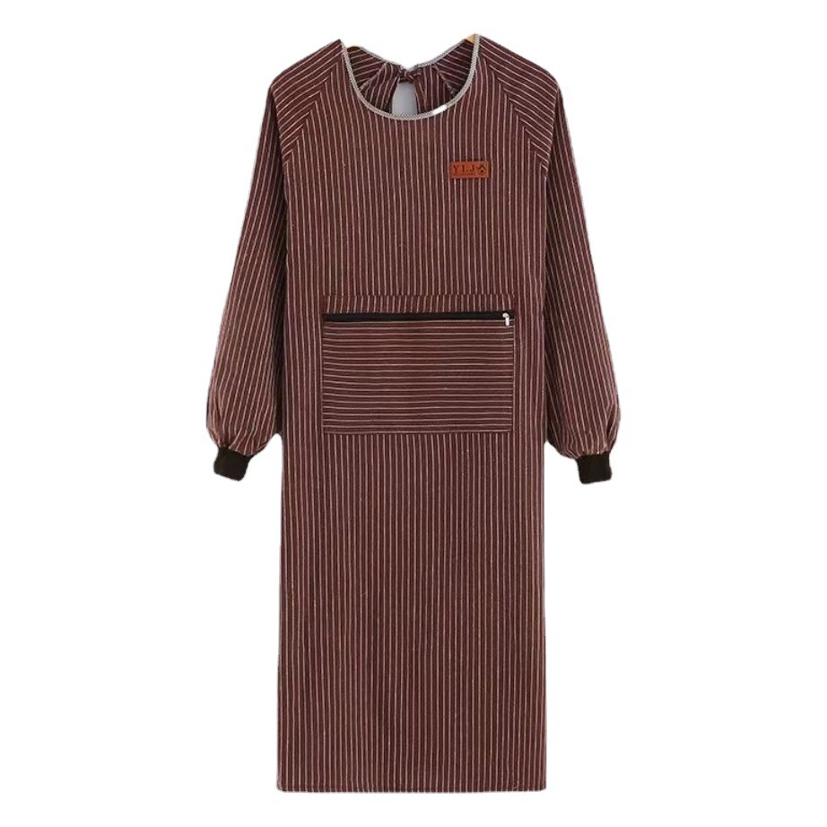 Длинный фартук с откорма Удлиненные износостойкие комбинезоны с длинными рукавами для мужчин и женщин Рабочая одежда Кухня Домашнее кулинарное маслостойкое пальто