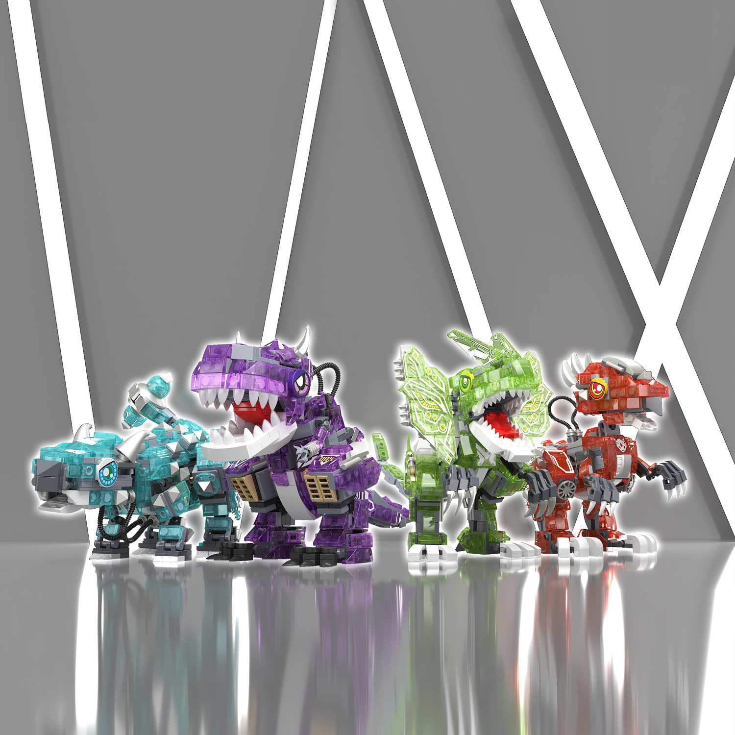 Zhe Gao compatible con Lego serie luminosa dinosaurio Tyrannosaurus Triceratops rompecabezas montado bloques de construcción juguete para niños