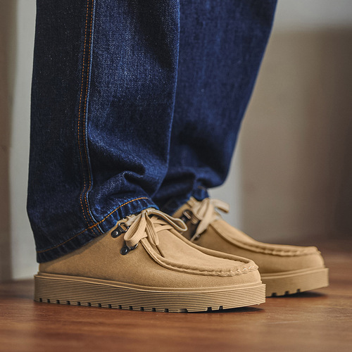 Kangaroo Shoes Men Classic Japanese Workwear Shoes Retro Casual Leather Shoes Men Laced Japanese Derby Shoes Outdoor Hiking