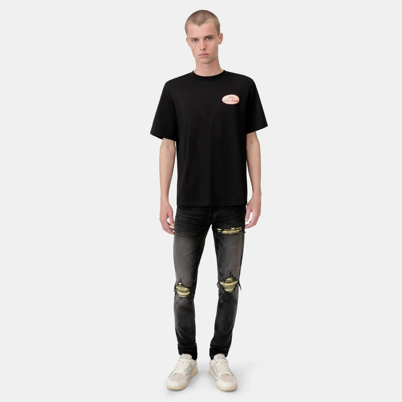 26 High-Quality Cross-Border Fashion Brand Short-Sleeve Amiri T-Shirt with Printed Wash Effect, American-Style Heavyweight Pure Cotton for Men and Women 26 High-Quality Cross-Border Fashion Brand Short-Sleeve Amiri T-Shirt with Printed Wash Effect, American-Style Heavyweight Pure Cotton for Men and Women