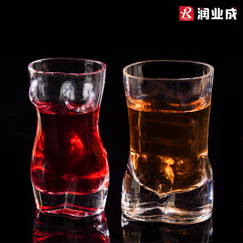 Glass physiological men's wineglass for whiskey