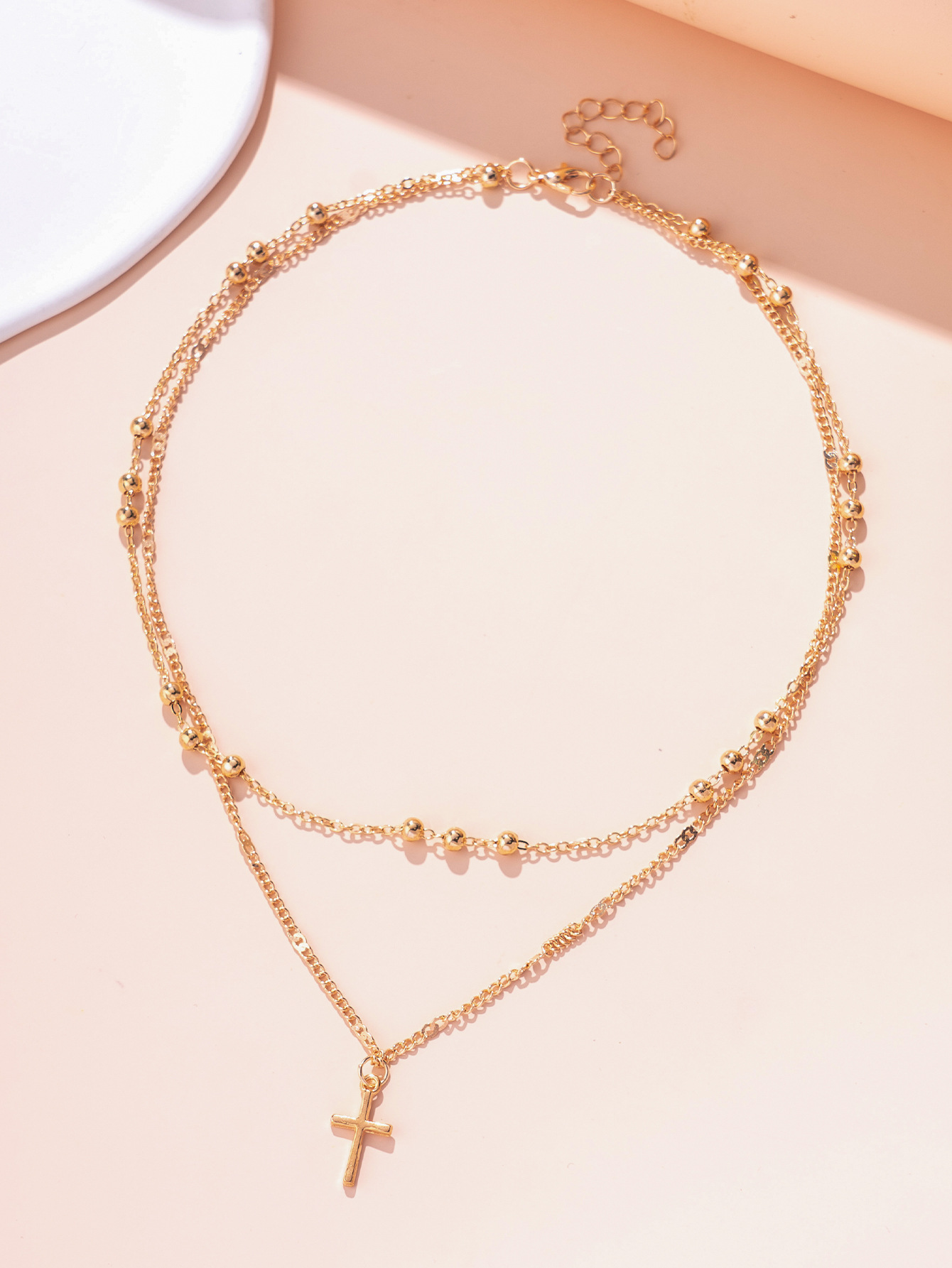 Retro Classic Style Cross Alloy Cable Chain Layered Necklaces Wholesale display picture 4