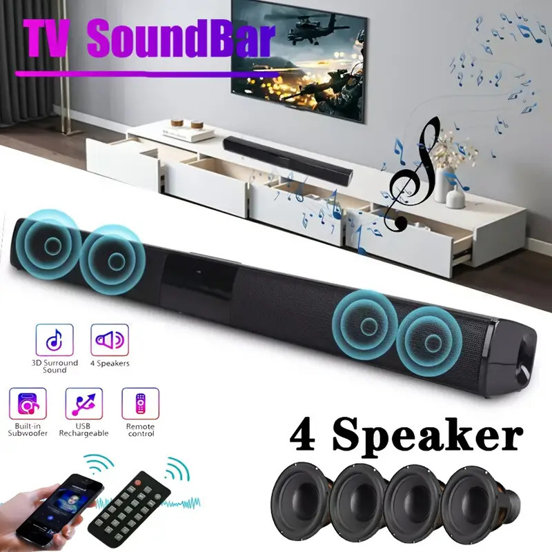 Tv Computer High Power Soundbar Wireless Bluetooth Speaker Home Theater Audio Radio Subwoofer Tv Computer High Power Soundbar Wireless Bluetooth Speaker Home Theater Audio Radio Subwoofer