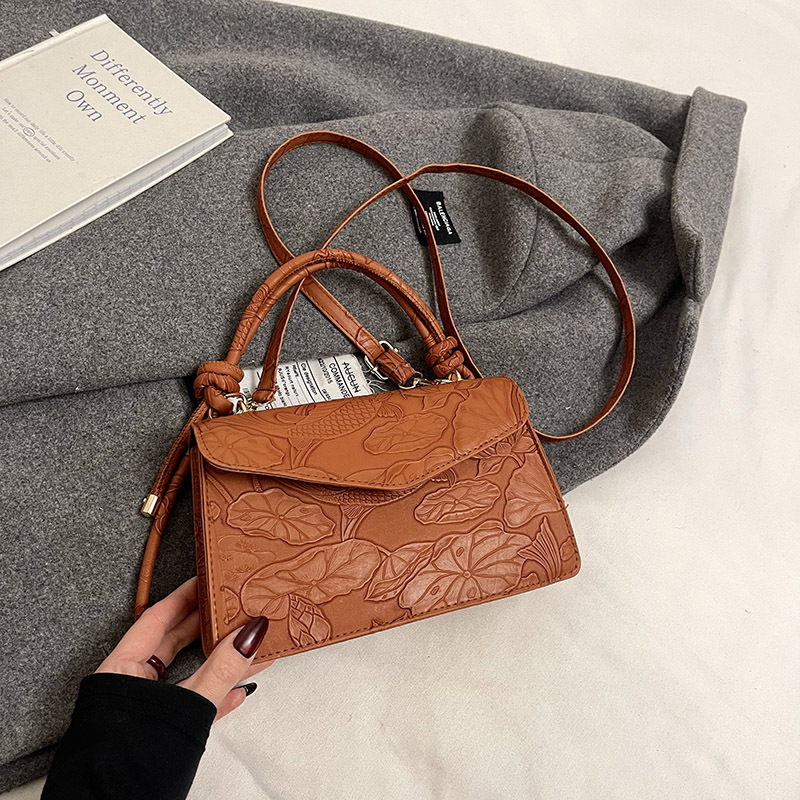 Moda coreana otoño e invierno nuevo bolso de PU casual axila hombro pequeño bolso cuadrado retro europeo y americano bolso portátil de la axila