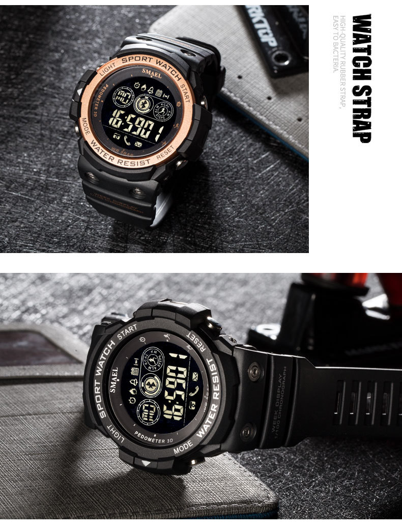 2023 New SMAEL Bluetooth Intelligent Electronic Sports Watch Step, Speed, Waterproof, Multifunctional Electronic Fashion Watch_voghion.com