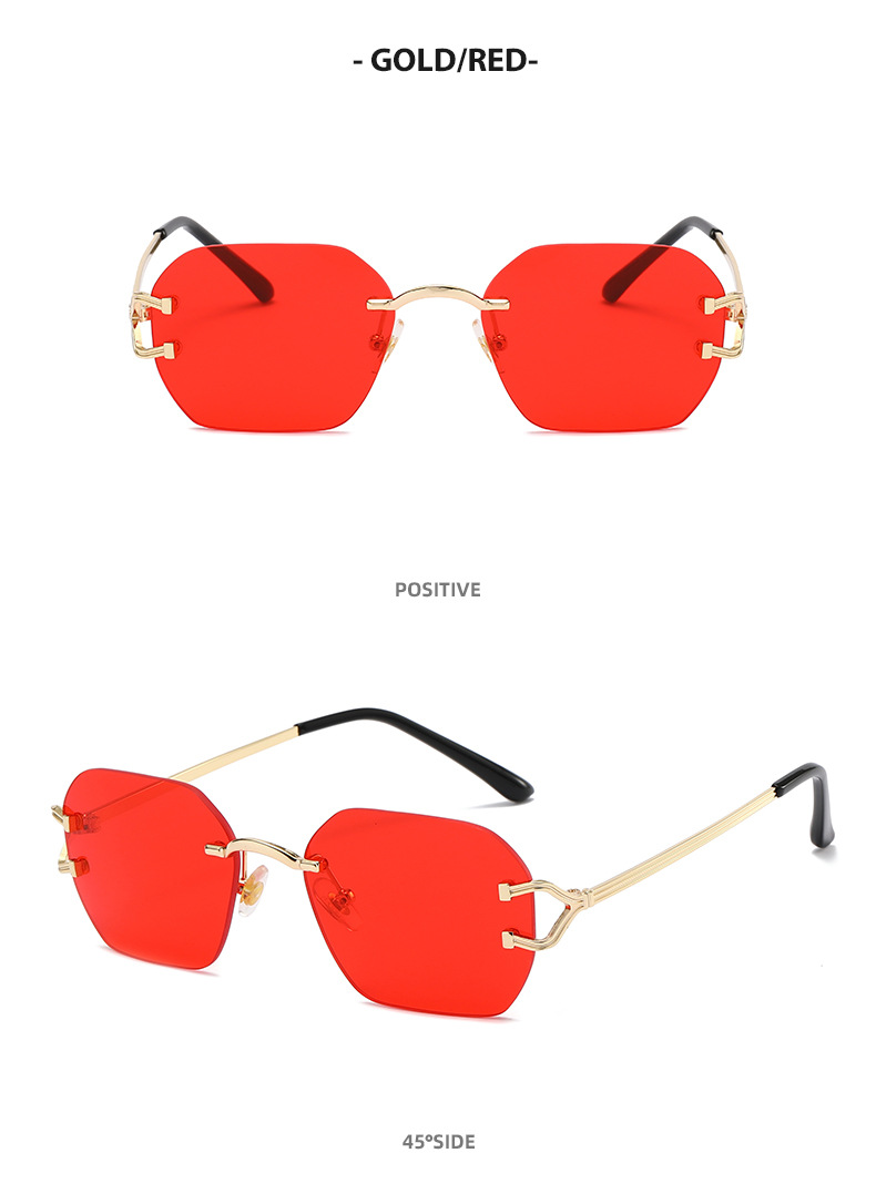 Basic Lady Simple Style Solid Color Pc Polygon Frameless Women's Sunglasses display picture 2