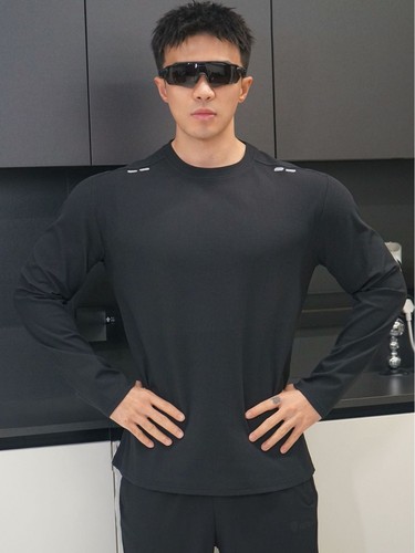 American Spring and Autumn New Trend Fitness Sports Basic Top Casual Everyday Japanese Crew Neck Stylish Long Sleeve T-shirt