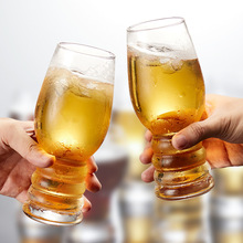 扎啤杯500ml玻璃杯无把家用茶水杯酒吧啤酒杯网红英雄杯超大容量