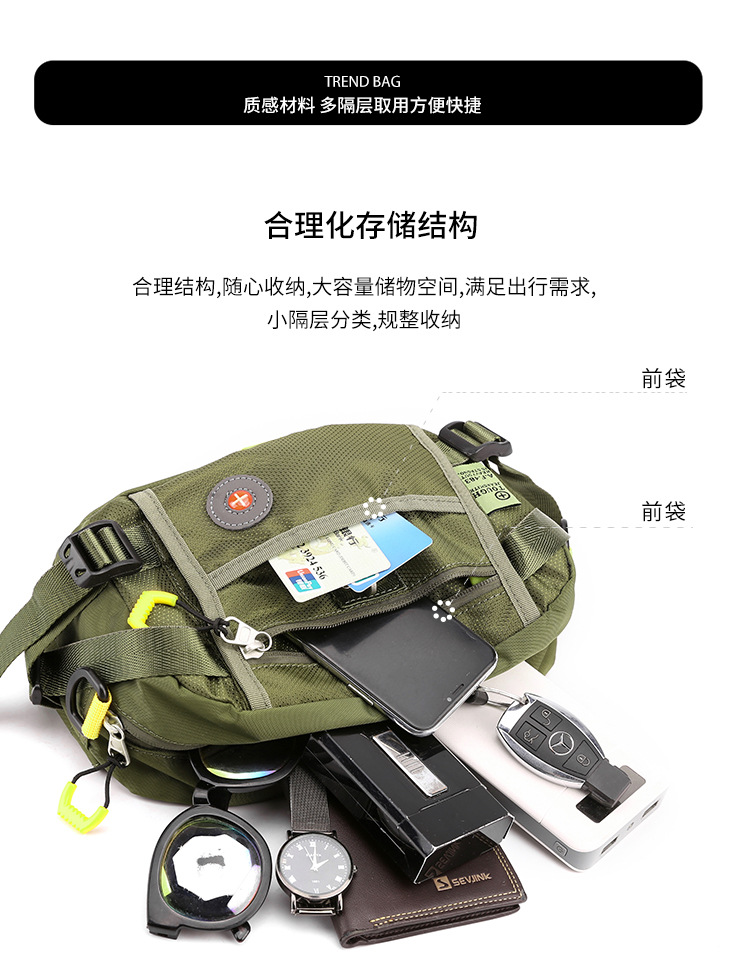 New cross-border large-capacity men's chest bag, outdoor single-shoulder bag, sports phone bag, multi-functional crossbody chest bag undefined