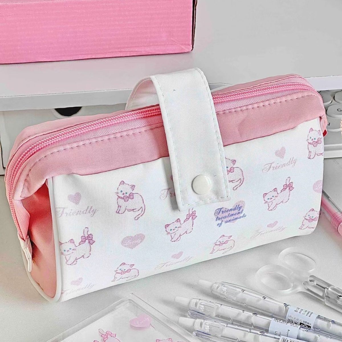 Cute high quality pencil case with bow