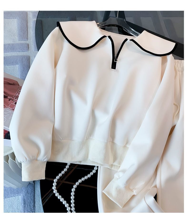 ActiveGo Plus Size High-End Fashion Set For Women 2025 Autumn Winter Loose Stylish Streetwear Sweatshirt And Sweatpants Sports_desvips.com