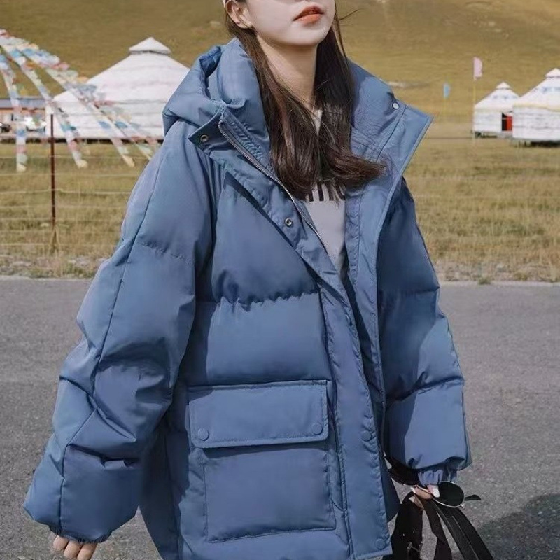 Down Jacket 2025 New Women's White Duck down Small Thickeneded Bread Jacket Black Short Jacket Winter Hot Style